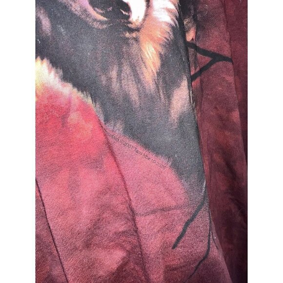 2007 The Mountain Wolf Graphic T-Shirt Men’s Size Large MaroonTie Dye Color R - Picture 3 of 7